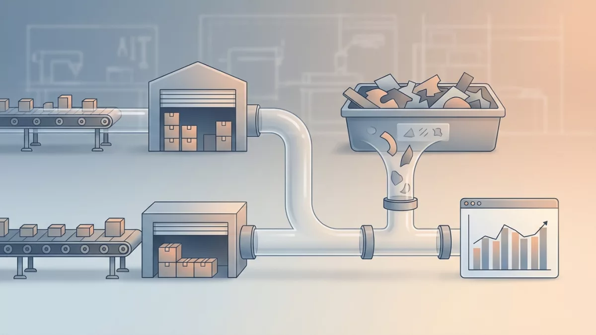 Un responsable logistique intègre des chutes de matières usinables dans un stock industriel existant.